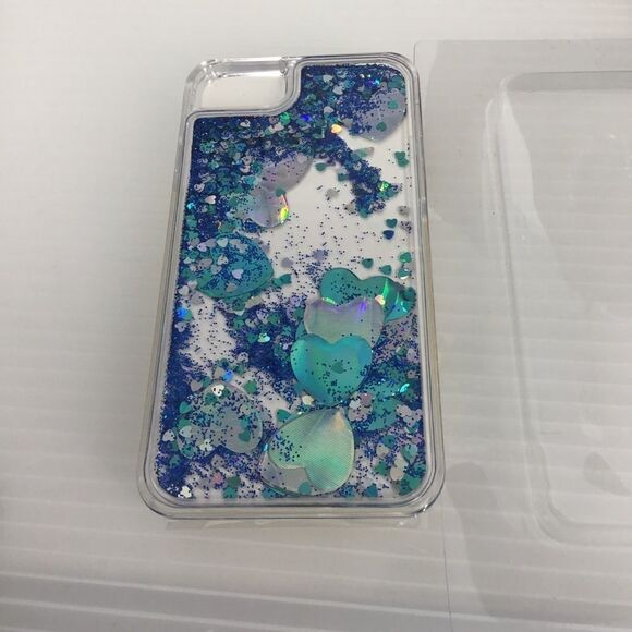Skinny Dip Blue Glitter Heart iPhone 7 Case (H) - Picture 2 of 8